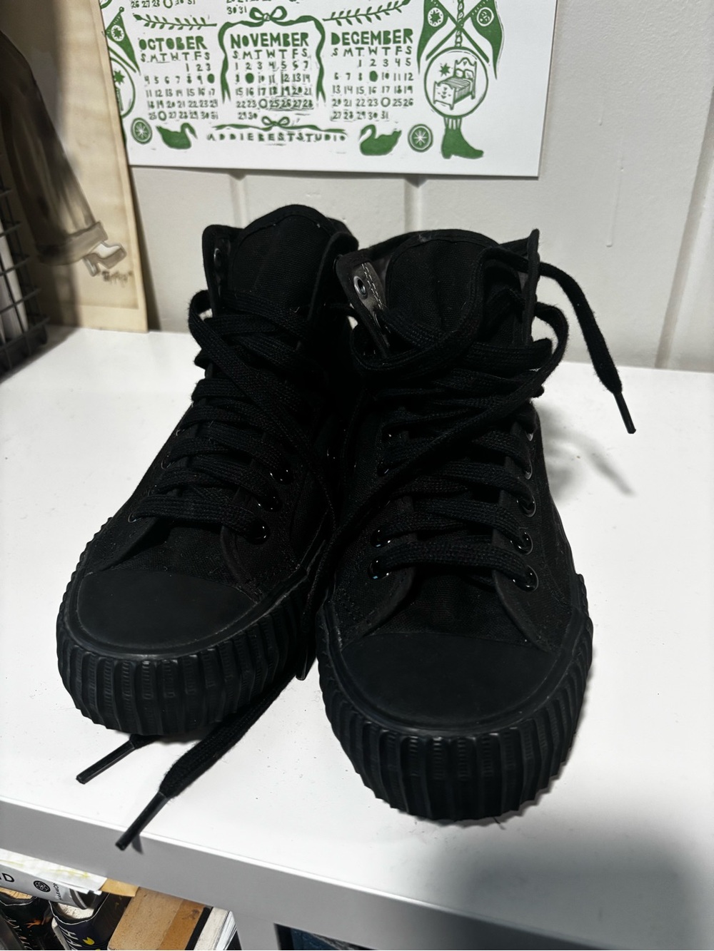 P.F. Flyers Women’s Black High-Top Canvas Sneakers